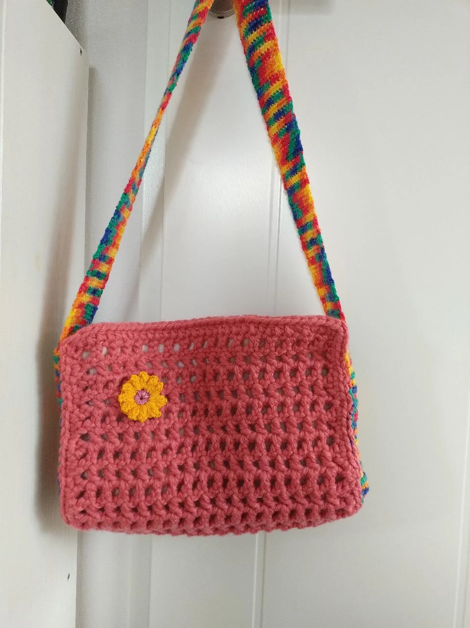 ✨Bolsa de ombro feita à mão cor rosa claro colorida espaçosa única – photo 7